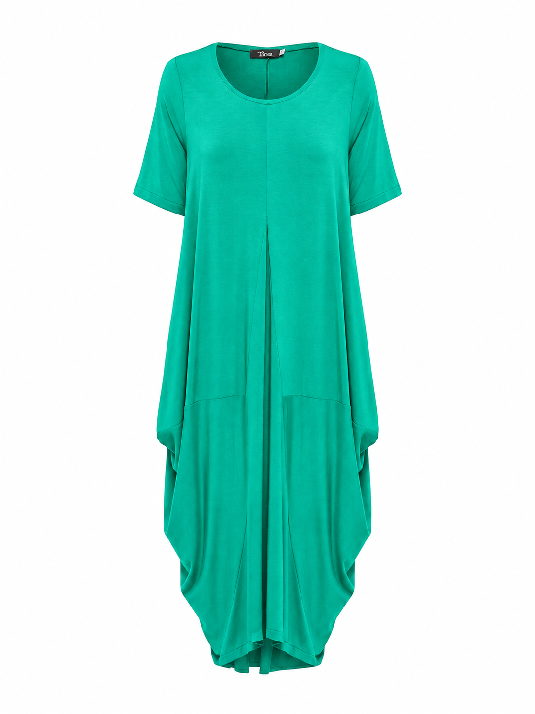 Lani short sleeve tulip dress in Aqua Green — product-only view