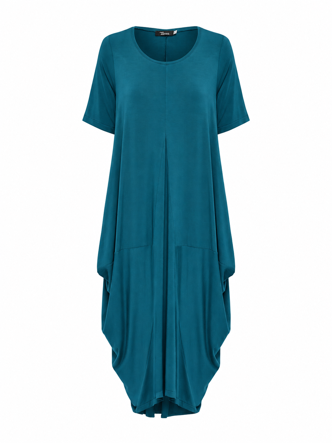 Lani short sleeve tulip dress in Bright Peacock — product-only view