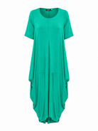 Lani short sleeve tulip dress in Aqua Green — product-only view