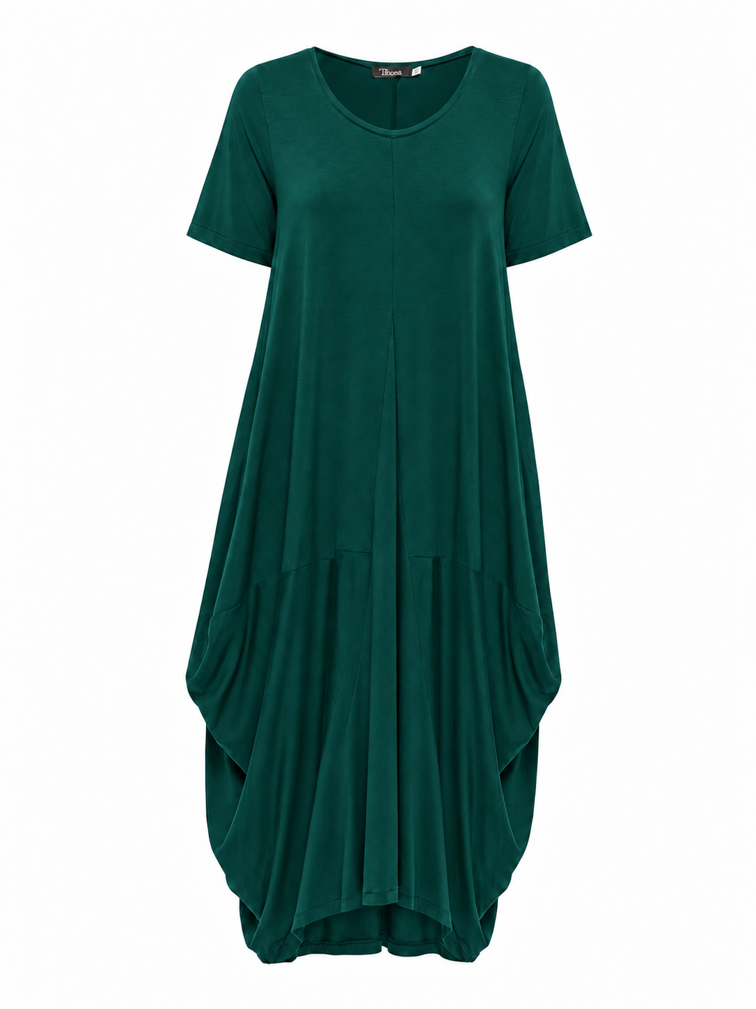 Lani short sleeve tulip dress in Pine Green — product-only view